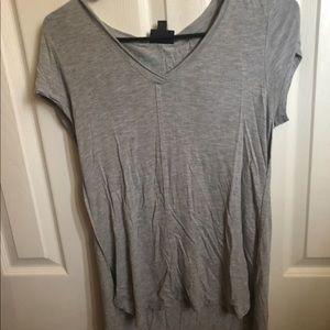 Gray v-neck tee